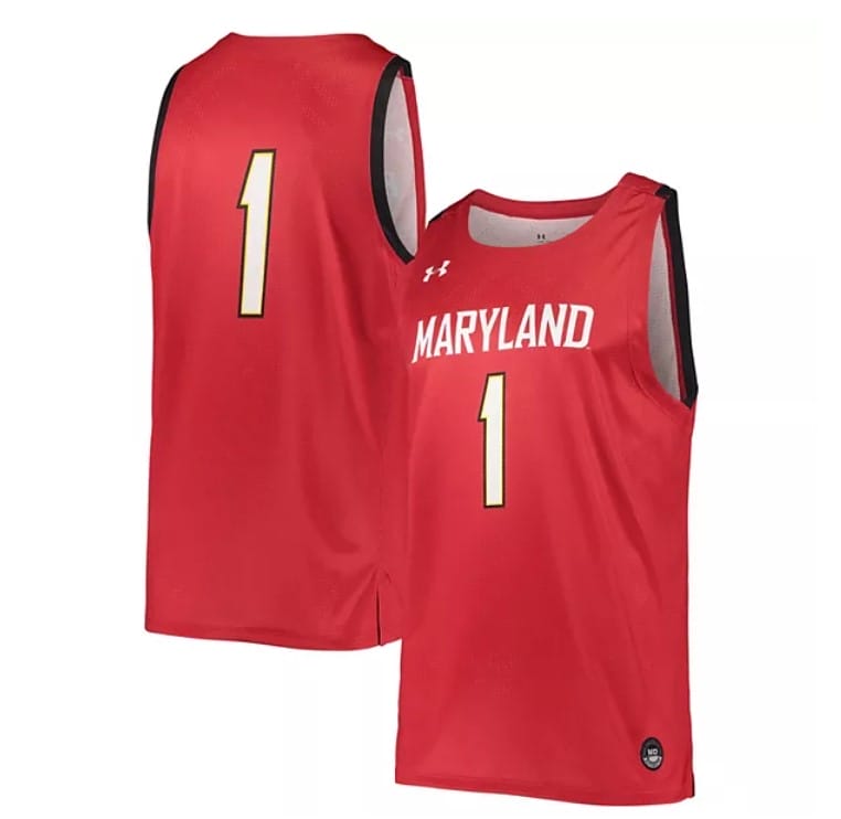 Under Armour #1 Red Maryland Terrapins Jersey College Replica Basketball Jerseys