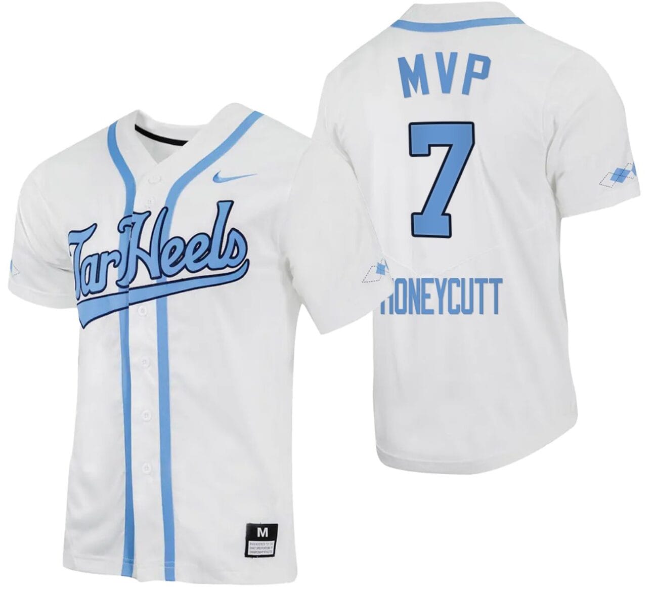 Vance Honeycutt Jersey #7 North Carolina Tar Heels Baseball White Full-Button