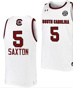 Victaria Saxton Jersey #5 South Carolina Gamecocks College Basketball White