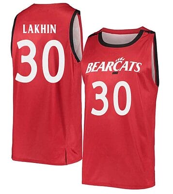 Viktor Lakhin Jersey #30 Cincinnati Bearcats College Basketball Red