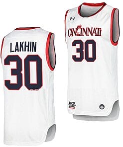 Viktor Lakhin Jersey #30 Cincinnati Bearcats College Basketball Replica White
