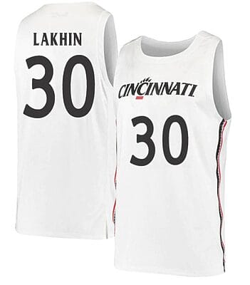 Viktor Lakhin Jersey #30 Cincinnati Bearcats College Basketball White