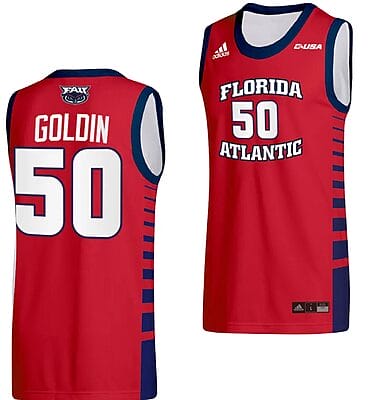 Vladislav Goldin Jersey #50 FAU Owls College Basketball Replica Red