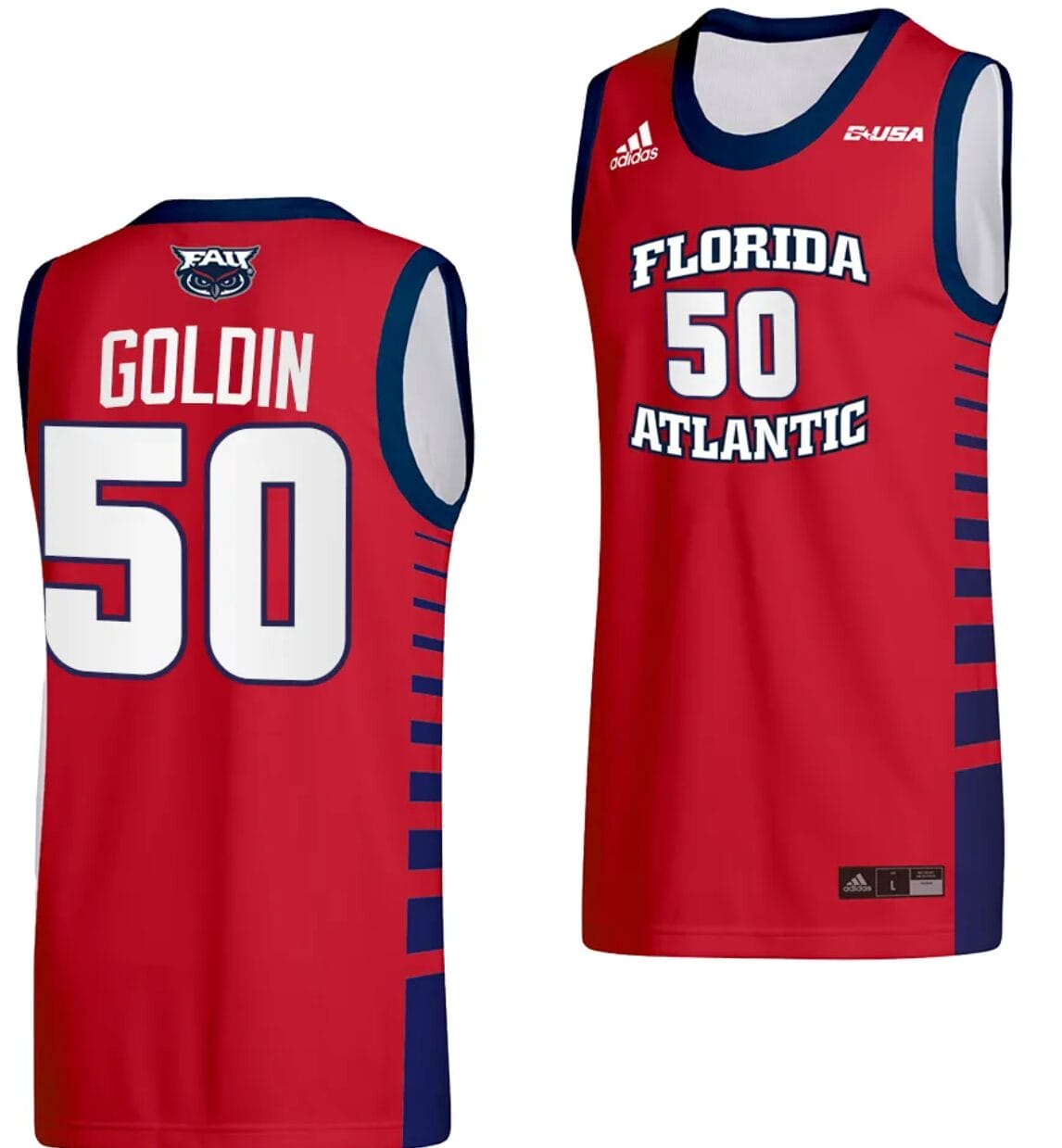Vladislav Goldin Jersey #50 FAU Owls College Basketball Replica Red