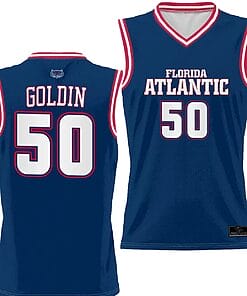 Vladislav Goldin Jersey #50 FAU Owls Full Sublimated Alternate Basketball Navy
