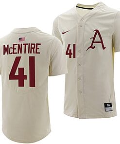 Will McEntire Jersey #41 Arkansas Razorbacks College Baseball Full-Button Natural