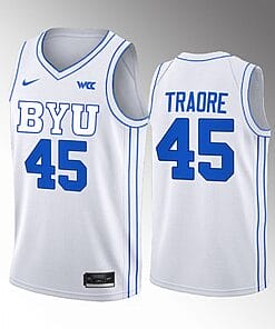 Fousseyni Traore Jersey #45 BYU Cougars College Basketball 2022-23 White