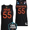 Wooga Poplar Jersey #55 Miami Hurricanes 2023 NCAA March Madness Black College Basketball