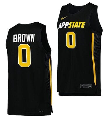 Xavion Brown Jersey Appalachian State Mountaineers College Basketball Black #0
