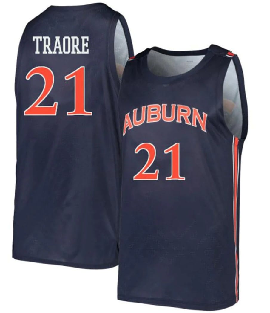 Yohan Traore Jersey #21 Auburn Tigers College Basketball Navy