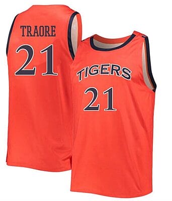 Yohan Traore Jersey #21 Auburn Tigers College Basketball Orange
