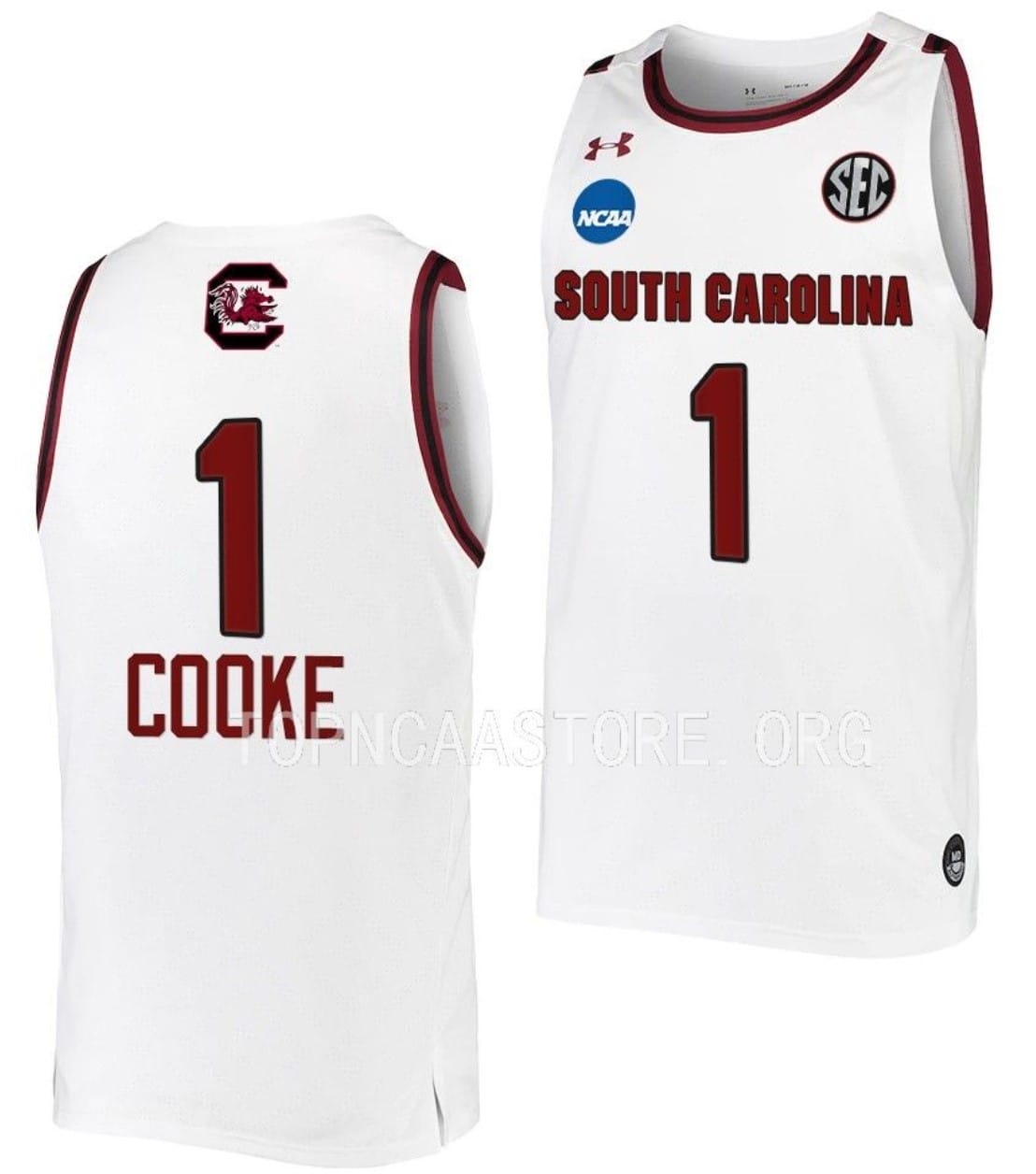Zia Cooke Jersey South Carolina Gamecocks College Basketball 2023 NCAA March Madness White #1