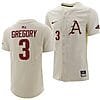 Zack Gregory Jersey #3 Arkansas Razorbacks College Baseball Full-Button Natural