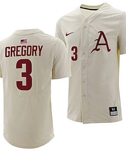 Zack Gregory Jersey #3 Arkansas Razorbacks College Baseball Full-Button Natural