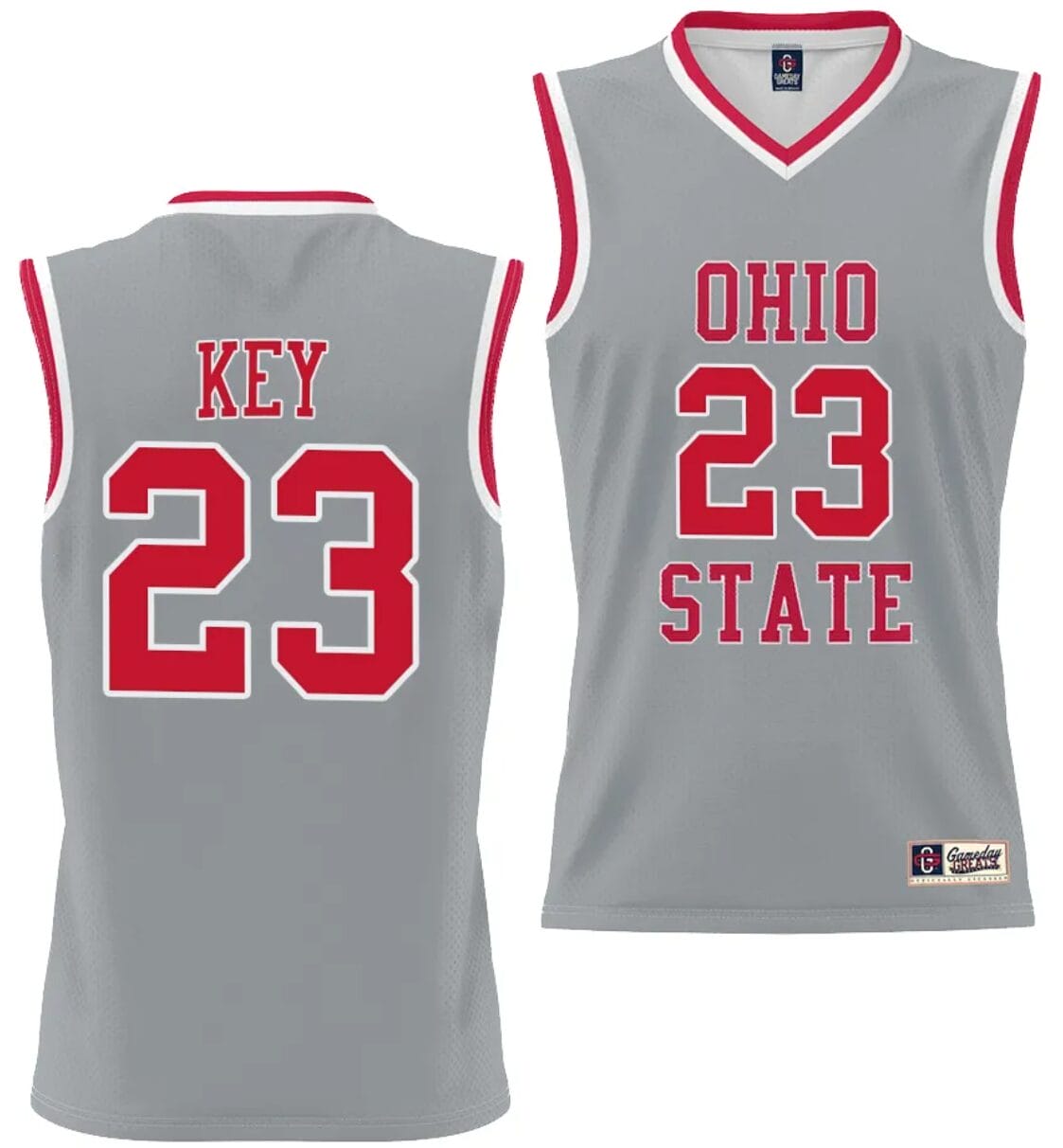 Zed Key Jersey #23 Ohio State Buckeyes College Basketball Lightweight Gray