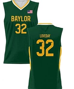 Zach Loveday Jersey #32 Baylor Bears College Basketball Green