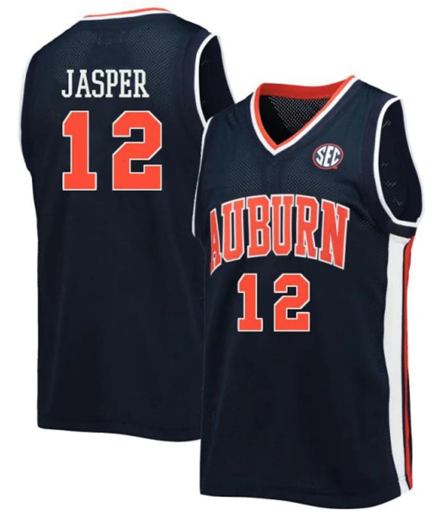 Zep Jasper Jersey #12 Auburn Tigers College Basketball Navy