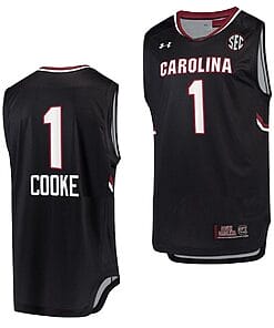 Zia Cooke Jersey #1 South Carolina Gamecocks College Basketball Black