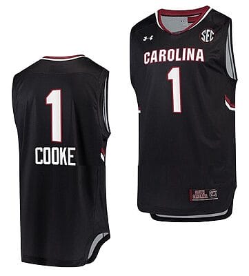 Zia Cooke Jersey #1 South Carolina Gamecocks College Basketball Black