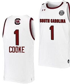 Zia Cooke Jersey #1 South Carolina Gamecocks College Basketball White