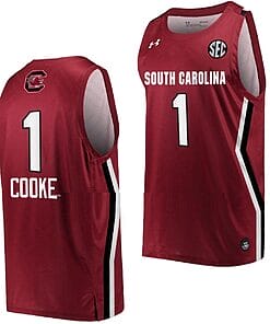 Zia Cooke Jersey #1 South Carolina Gamecocks College Basketball Wine