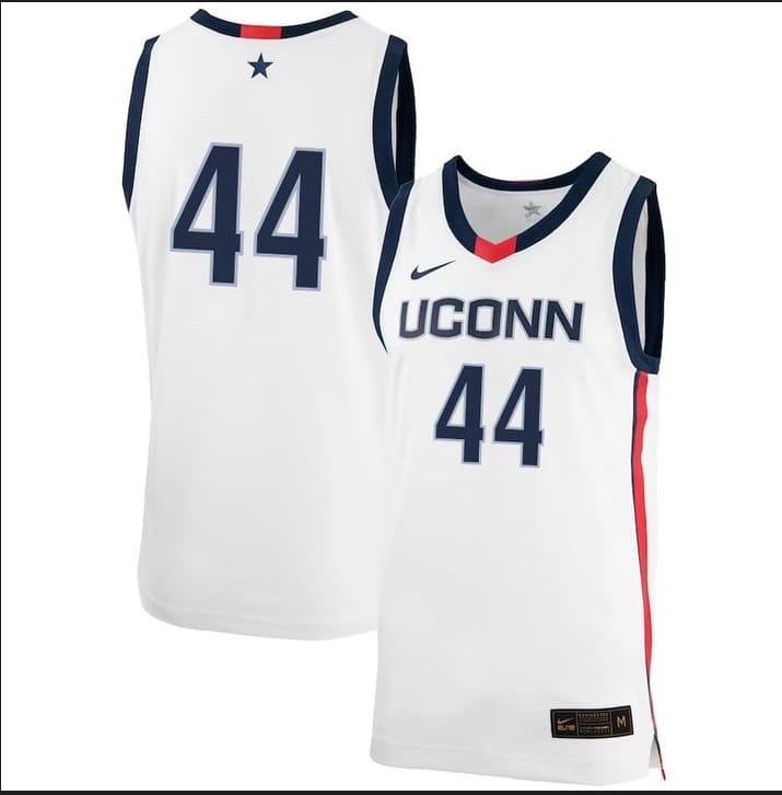 Andre Jackson Jr Jersey UConn Huskies College Basketball No Name White #44