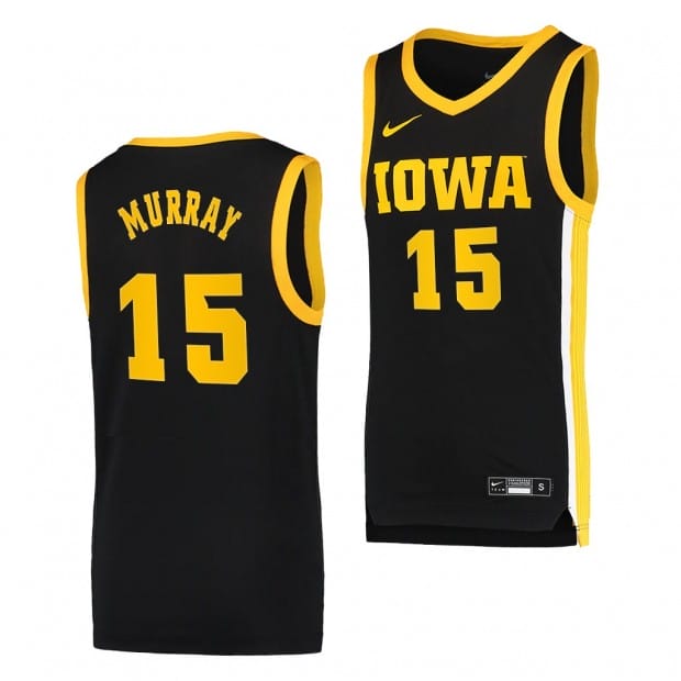 Keegan Murray Jersey #15 Iowa Hawkeyes College Basketball Black
