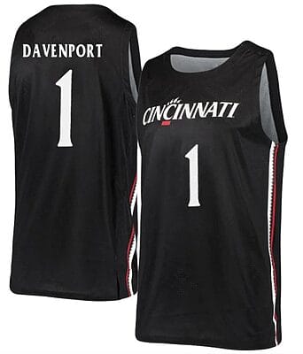 Jeremiah Davenport Jersey #1 Cincinnati Bearcats College Basketball Black