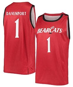 Jeremiah Davenport Jersey #1 Cincinnati Bearcats College Basketball Red