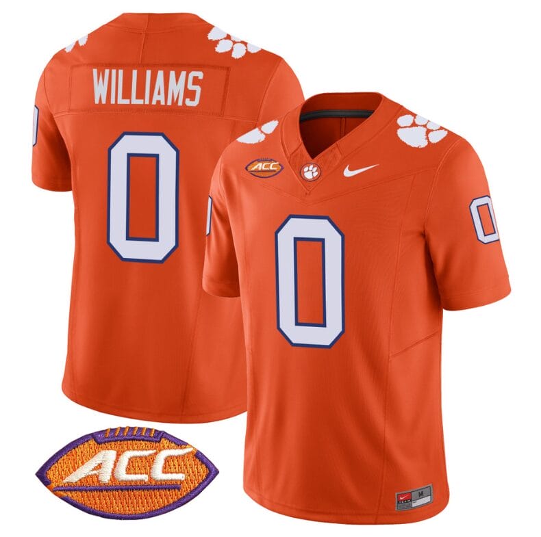 Antonio Williams Jersey #0 Clemson Tigers Vapor Limited Acc Patch College Football Stitched Orange