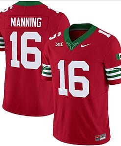 Arch Manning Jersey #16 Texas Longhorns Mexico Vapor College Football Red