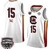 Adhel Tac Jersey #15 South Carolina Gamecocks 2024 NCAA Basketball National Champions White Yellow