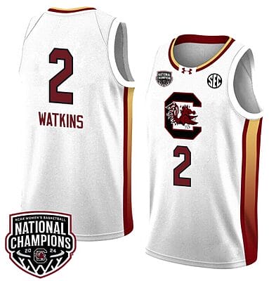 Ashlyn Watkins Jersey #2 South Carolina Gamecocks 2024 NCAA Basketball National Champions White Yellow