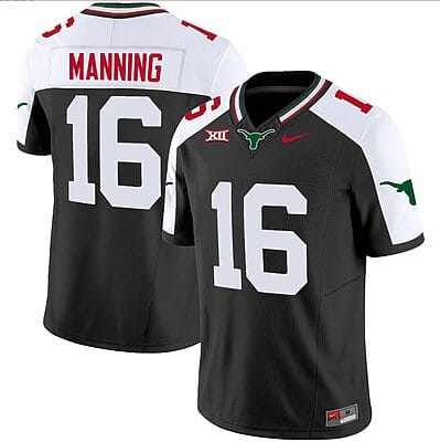 Arch Manning Jersey #16 Texas Longhorns Mexico Vapor College Football Black Alternate