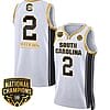 Ashlyn Watkins Jersey #2 South Carolina Gamecocks Basketball 2024 National Champions All Stitched White Gold