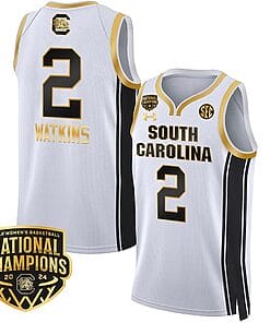 Ashlyn Watkins Jersey #2 South Carolina Gamecocks Basketball 2024 National Champions All Stitched White Gold