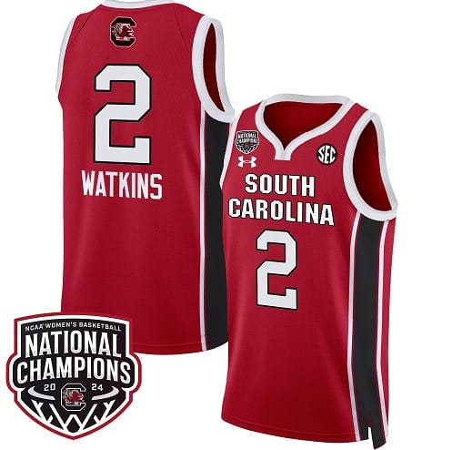Ashlyn Watkins Jersey #2 South Carolina Gamecocks Basketball 2024 National Champions All Stitched Red
