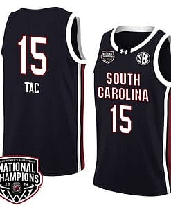 Adhel Tac Jersey #15 South Carolina Gamecocks 2024 NCAA Basketball National Champions Black