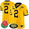 Blake Corum Jersey #2 Michigan Wolverines 1000 Wins & Rose Bowl Patch Special Yellow