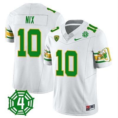 Bo Nix Jersey #10 Oregon Ducks Honor Spencer Webb Patch Football White