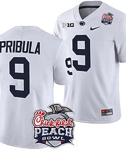 Beau Pribula Jersey #9 Penn State Peach Bowl Patch 2024 College Football White