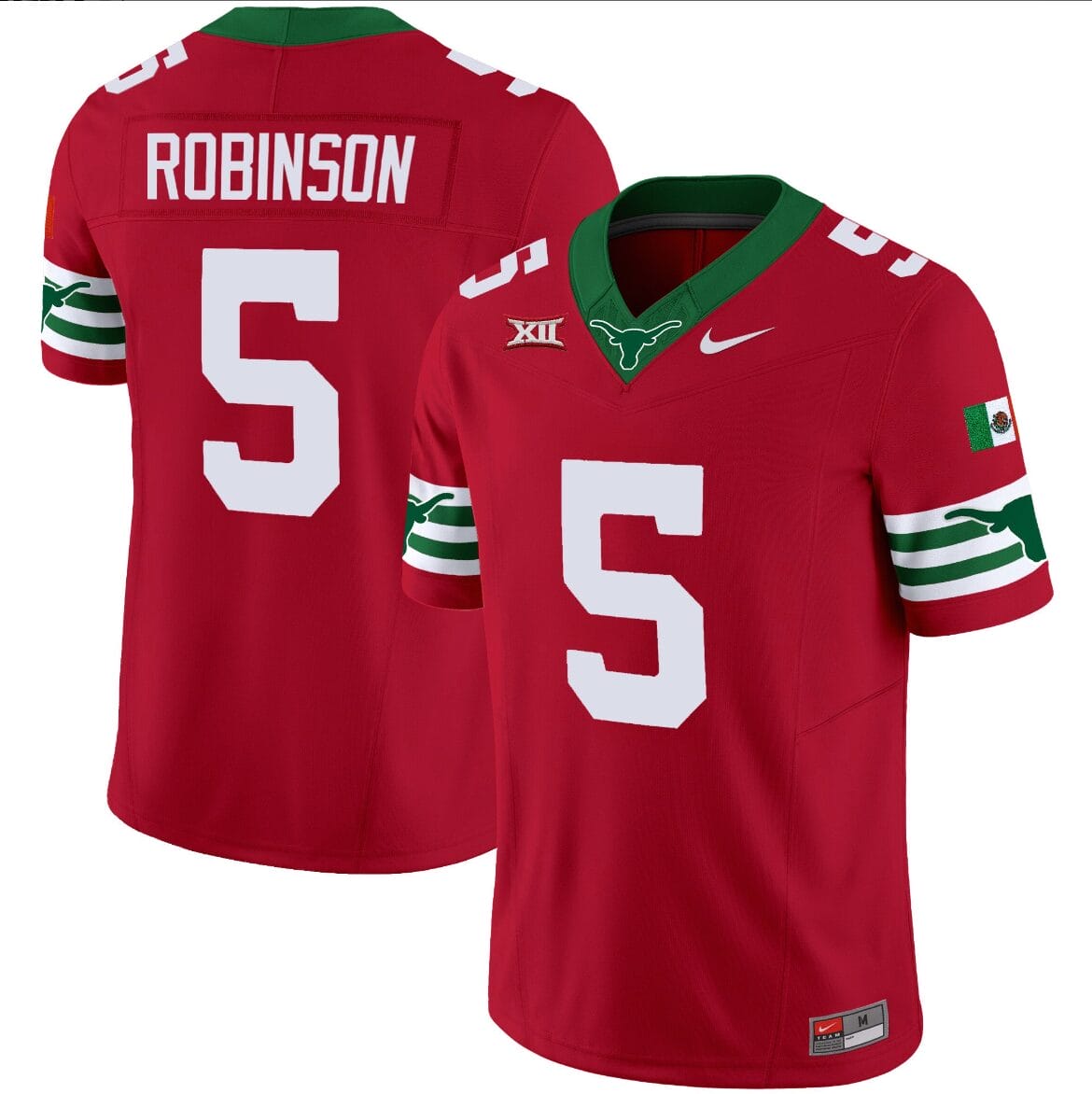 Bijan Robinson Jersey #5 Texas Longhorns Mexico Vapor College Football Red