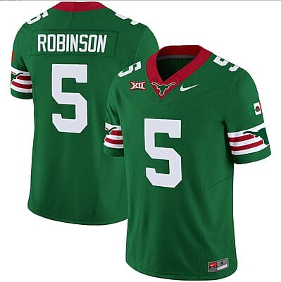 Bijan Robinson Jersey #5 Texas Longhorns Mexico Vapor College Football Green
