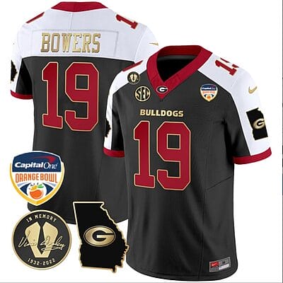 Brock Bowers Jersey #19 Georgia Bulldogs Vapor Limited Orange Bowl Patch Alternate