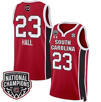 Bree Hall Jersey #23 South Carolina Gamecocks Basketball 2024 National Champions All Stitched Red