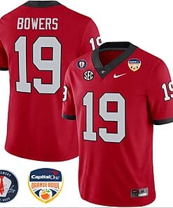Brock Bowers Jersey #19 Georgia Bulldogs Orange Bowl Patch Football Stitched Red