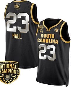 Bree Hall Jersey #23 South Carolina Gamecocks Basketball 2024 National Champions All Stitched Black Gold