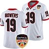 Brock Bowers Jersey #19 Georgia Bulldogs Orange Bowl Patch 2023 College Football White