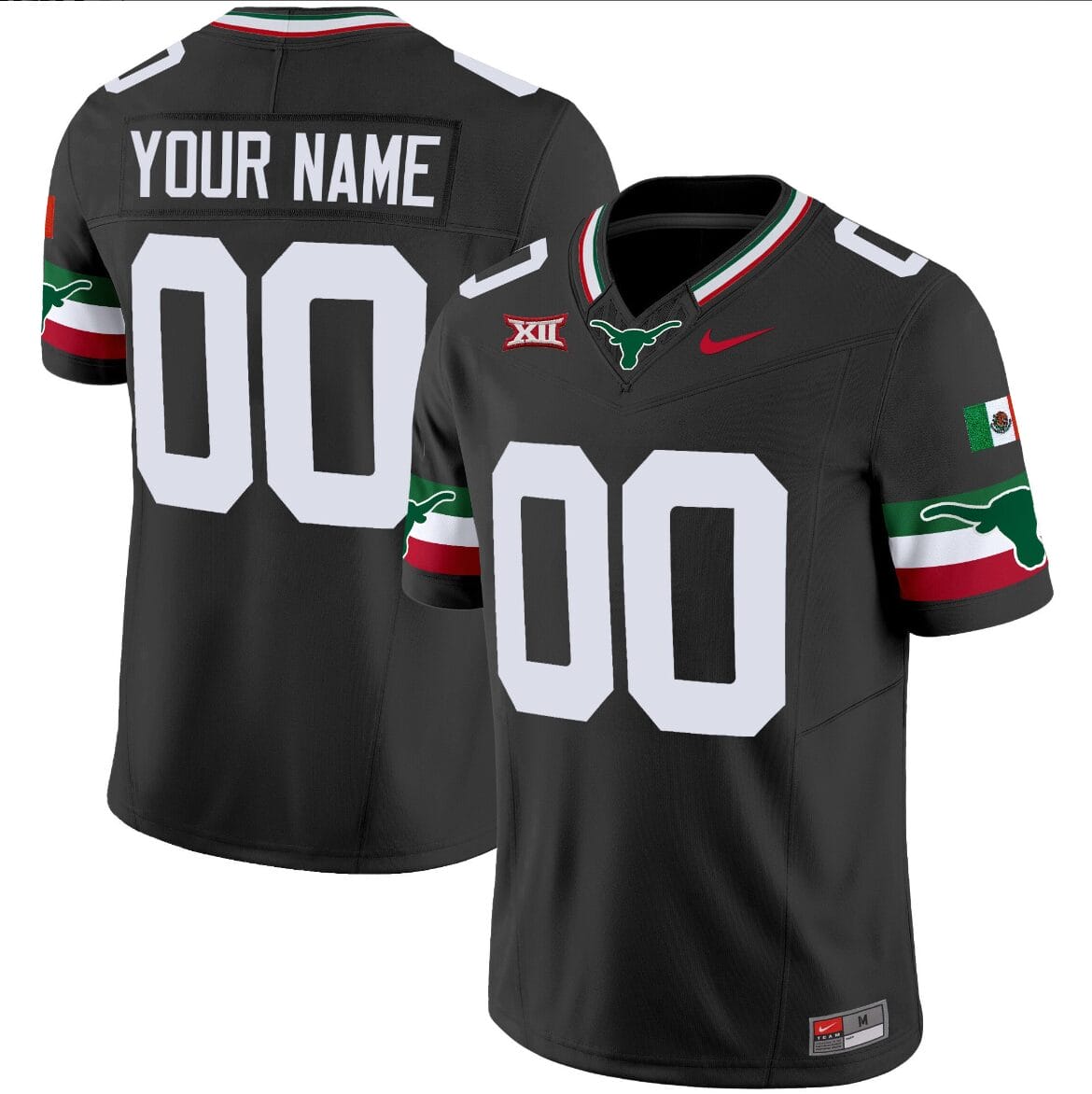 Custom Texas Longhorns Jersey Name and Number Mexico Vapor College Football Black