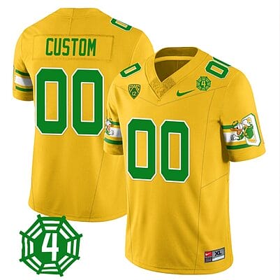 Custom Oregon Ducks Jersey Name and Number Honor Spencer Webb Patch Football Yellow